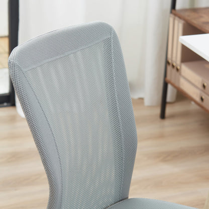 Vinsetto Home Office Mesh Task Chair Ergonomic Armless Mid Back Height Adjustable with Swivel Wheels, Grey