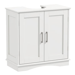 60 cm Pedestal Sink Bathroom Vanity Cabinet with Adjustable Shelf-White