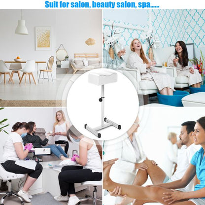 Adjustable Pedicure Manicure Technician Nail Footrest Salon Spa Equipment-White