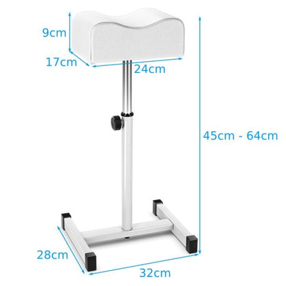 Adjustable Pedicure Manicure Technician Nail Footrest Salon Spa Equipment-White