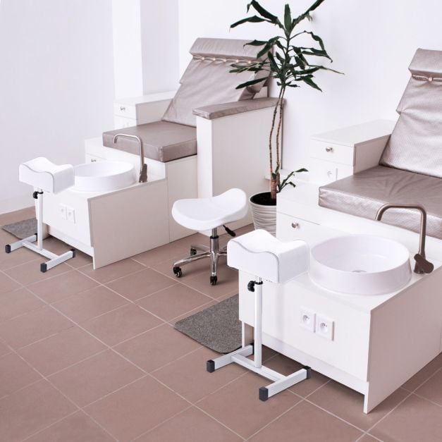 Adjustable Pedicure Manicure Technician Nail Footrest Salon Spa Equipment-White
