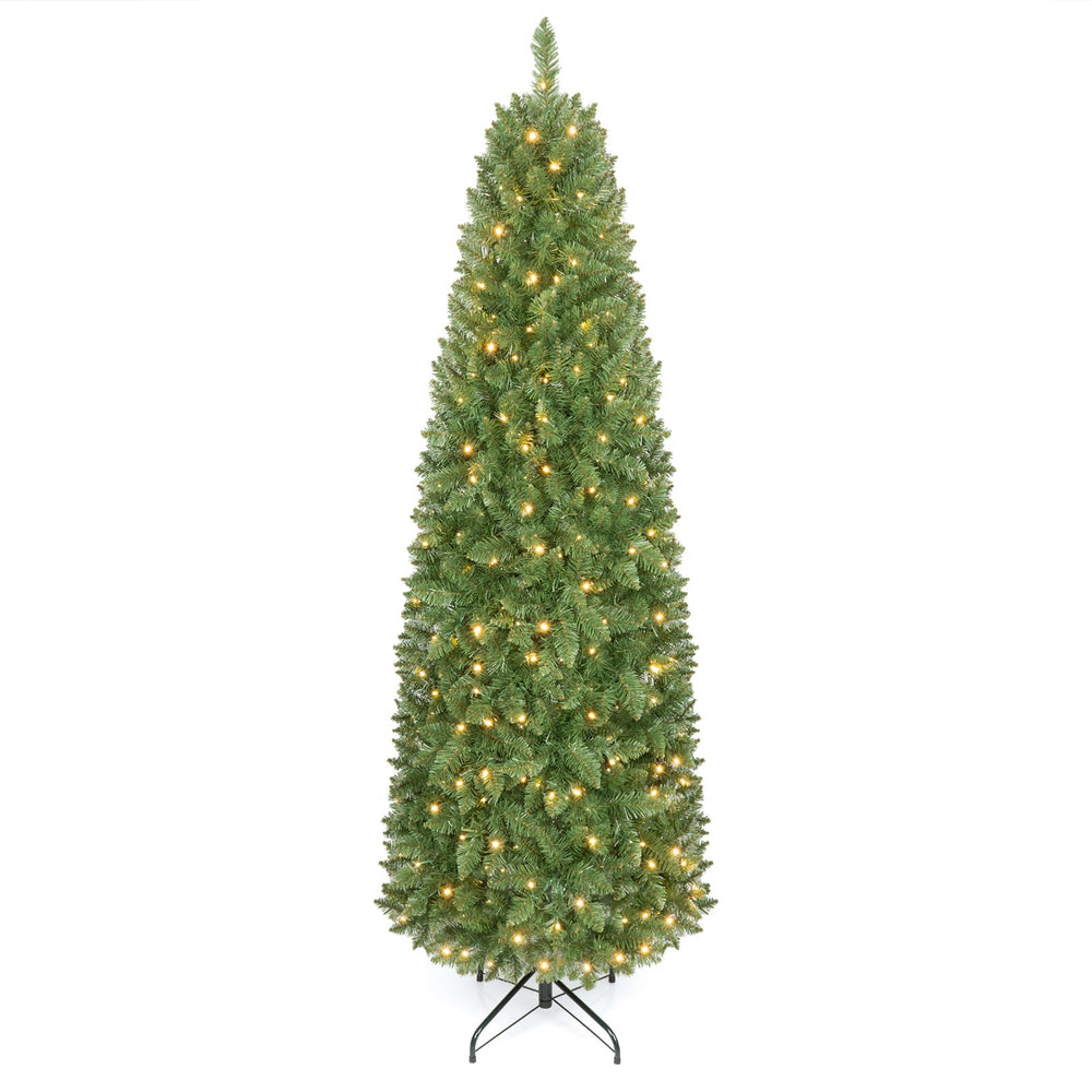 Pencil Christmas Tree with 250 LED Lights and 708 Branch Tips for Holiday