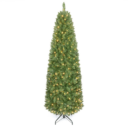 Pencil Christmas Tree with 250 LED Lights and 708 Branch Tips for Holiday
