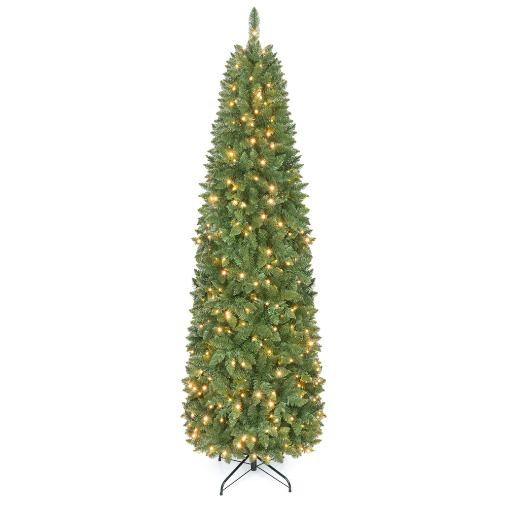 Pencil Christmas Tree with 350/250/150 LED Lights & 860/708/226 Branch Tips for Holiday-M