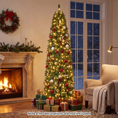 Pencil Christmas Tree with 350/250/150 LED Lights & 860/708/226 Branch Tips for Holiday-M