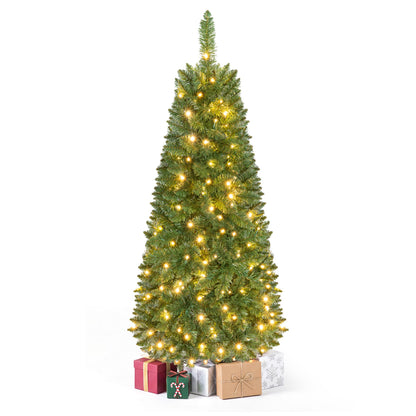 Pencil Christmas Tree with 350/250/150 LED Lights and 860/708/226 Branch Tips for Holiday-XS
