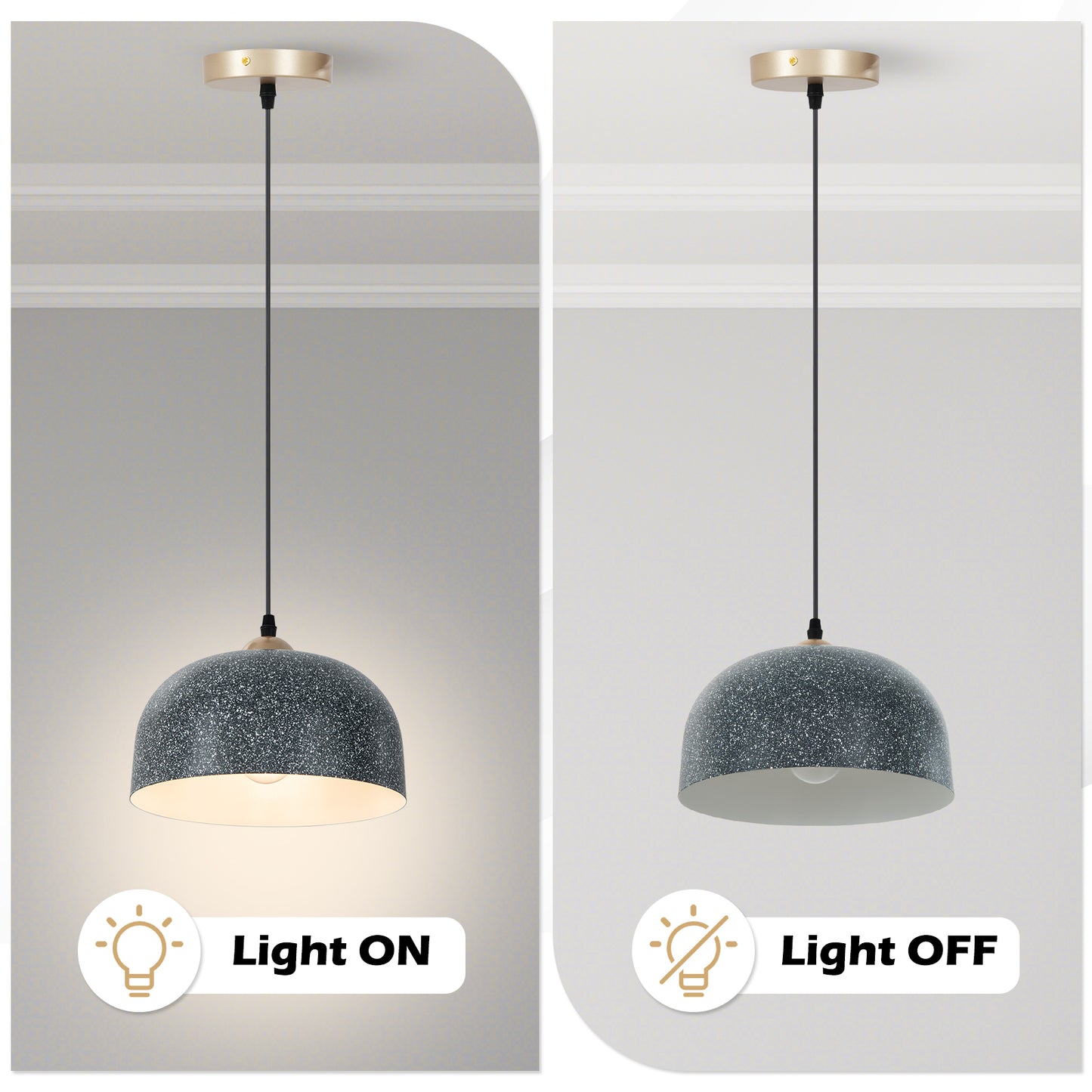 Pendant Light Fixture with Adjustable Hanging Cable and E27 Bulb Base