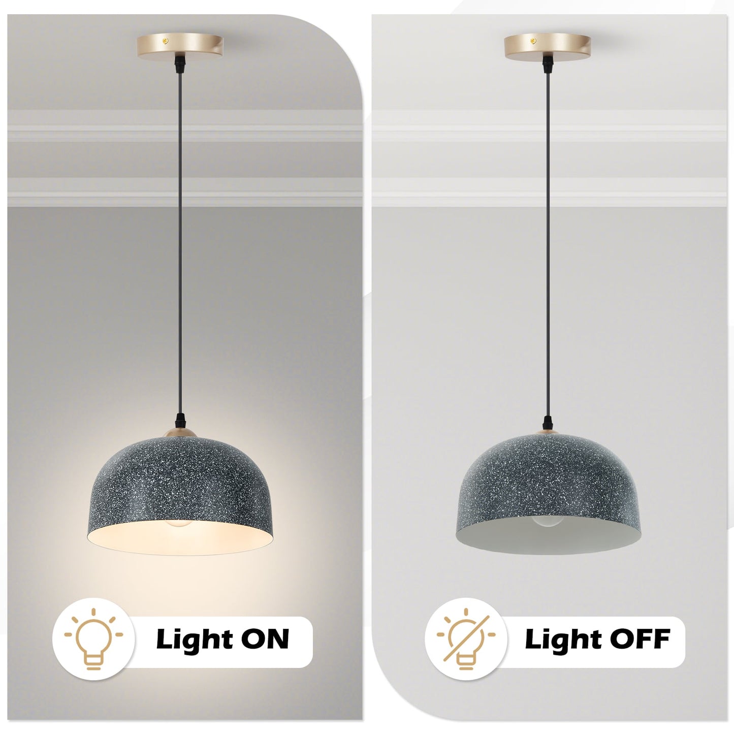 Pendant Light Fixture with Adjustable Hanging Cable and E27 Bulb Base