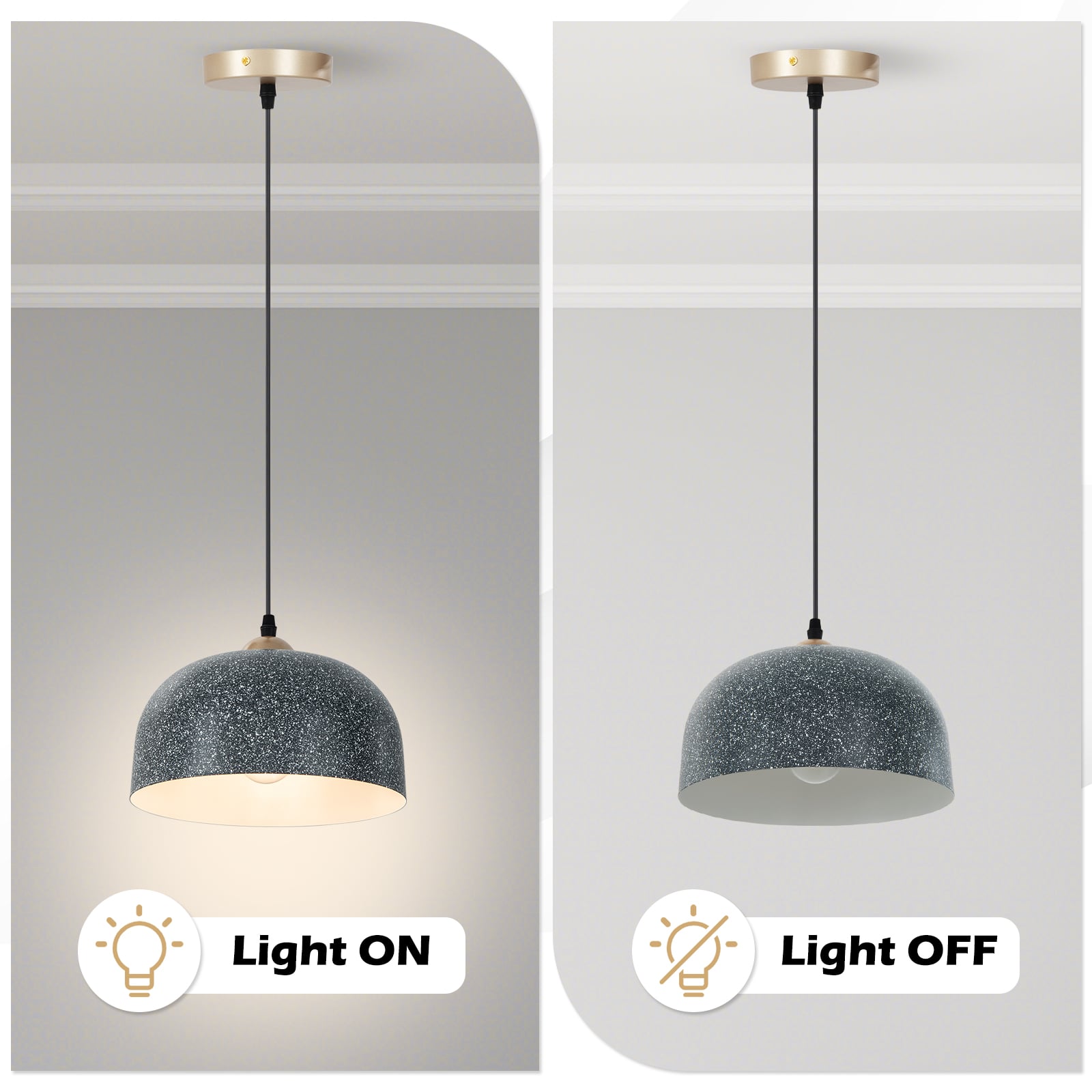 Pendant Light Fixture with Adjustable Hanging Cable and E27 Bulb Base