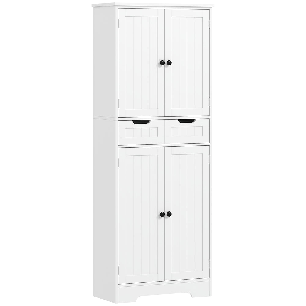 HOMCOM Tall Bathroom Cabinet, Freestanding Bathroom Storage Cabinet with Drawer, Shelves and Doors, 60 x 30 x 160 cm, White