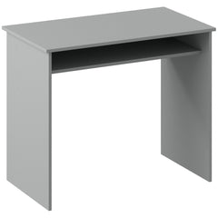 HOMCOM Modern Computer Desk, Home Office Table, Small Writing Desk with Storage Shelf, 90 x 50cm, Grey