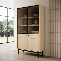 Japandi Tall Display Cabinet 104cm