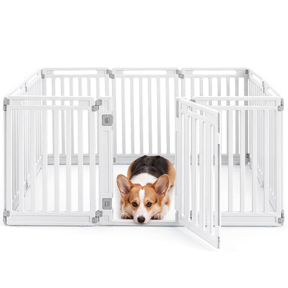Plastic Pet Fence with Door Lock for Small Medium Dogs Puppy-10 Panels