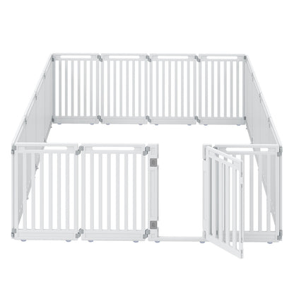 Plastic Pet Fence with Door Lock for Small Medium Dogs Puppy-8 Panels