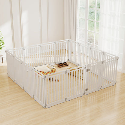 Plastic Pet Fence with Door Lock for Small Medium Dogs Puppy-8 Panels