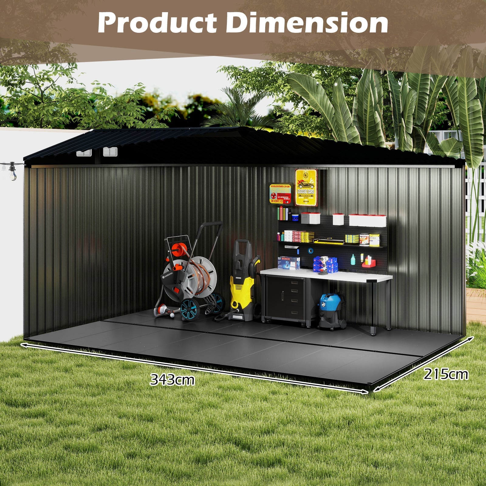 Plastic Tool Shed Floor Mat Grass Patio Floor Mat with Non-slip Surface-S