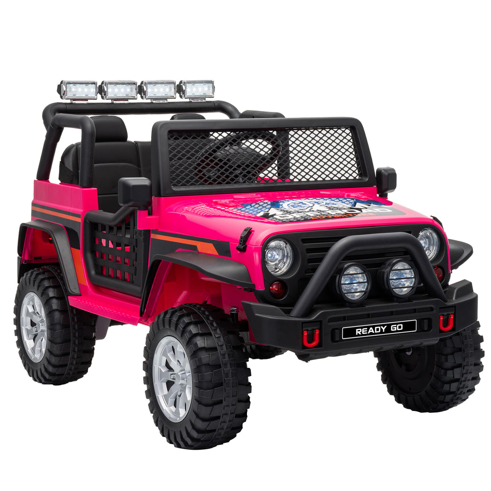 AIYAPLAY 12V Kids Electric Ride on Car with 2 Motors, Remote Control, Soft Start, Four-Wheel Suspension, Seat Belt