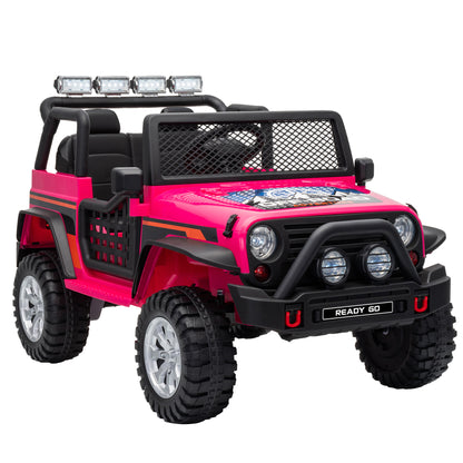 AIYAPLAY 12V Kids Electric Ride on Car with 2 Motors, Remote Control, Soft Start, Four-Wheel Suspension, Seat Belt