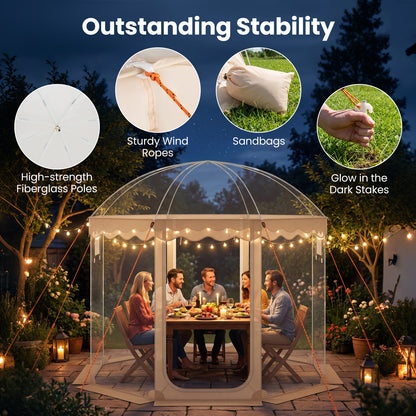 Pop Up Bubble Tent 305x305 cm for 8-10 People Weatherproof Pod
