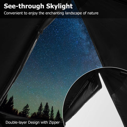 6-Sided Family Tent with Rainfly, Skylight, 3 Doors, 3 Windows-Olive Green