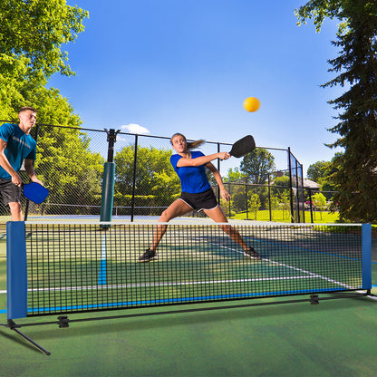 Portable Badminton Net with Poles and Carrying Bag for Lawn-Blue