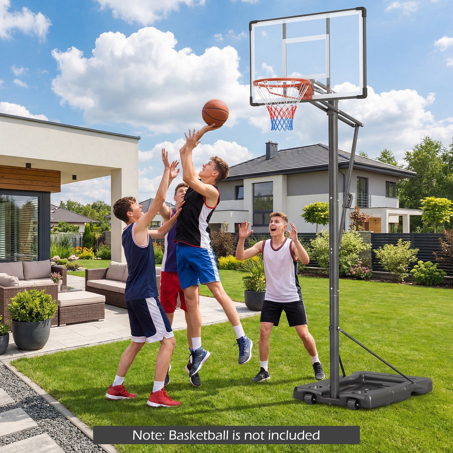 Portable Basketball Hoop with Shatterproof Backboard
