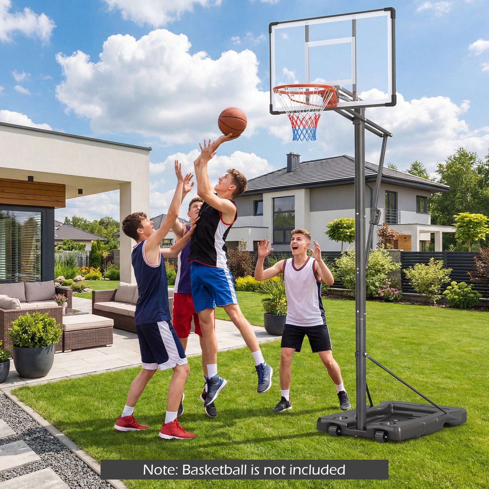 Portable Basketball Hoop with Shatterproof Backboard