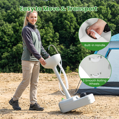Portable Camping Sink with towel Holder and Rolling Wheels