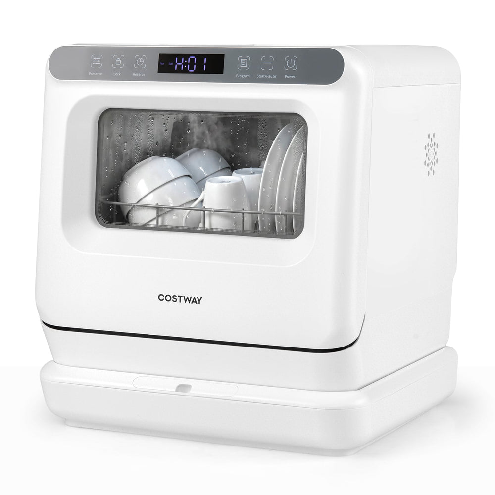 Portable Dishwasher with Preserve Function and 6 Programs