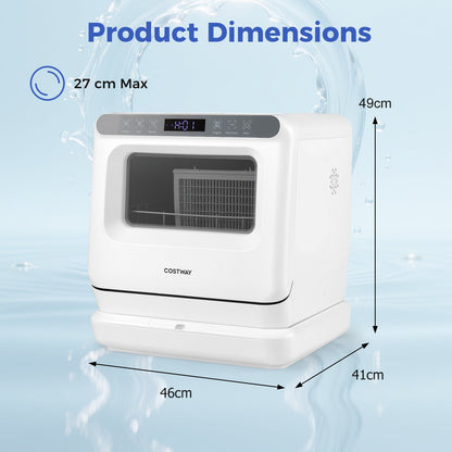 Portable Dishwasher with Preserve Function and 6 Programs