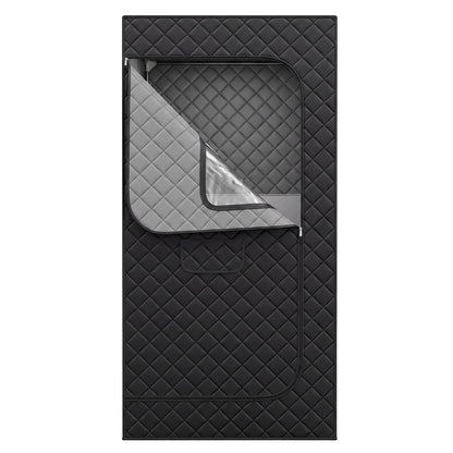 Portable Far Infrared Sauna Box for Home with Heated Foot Pad-Black