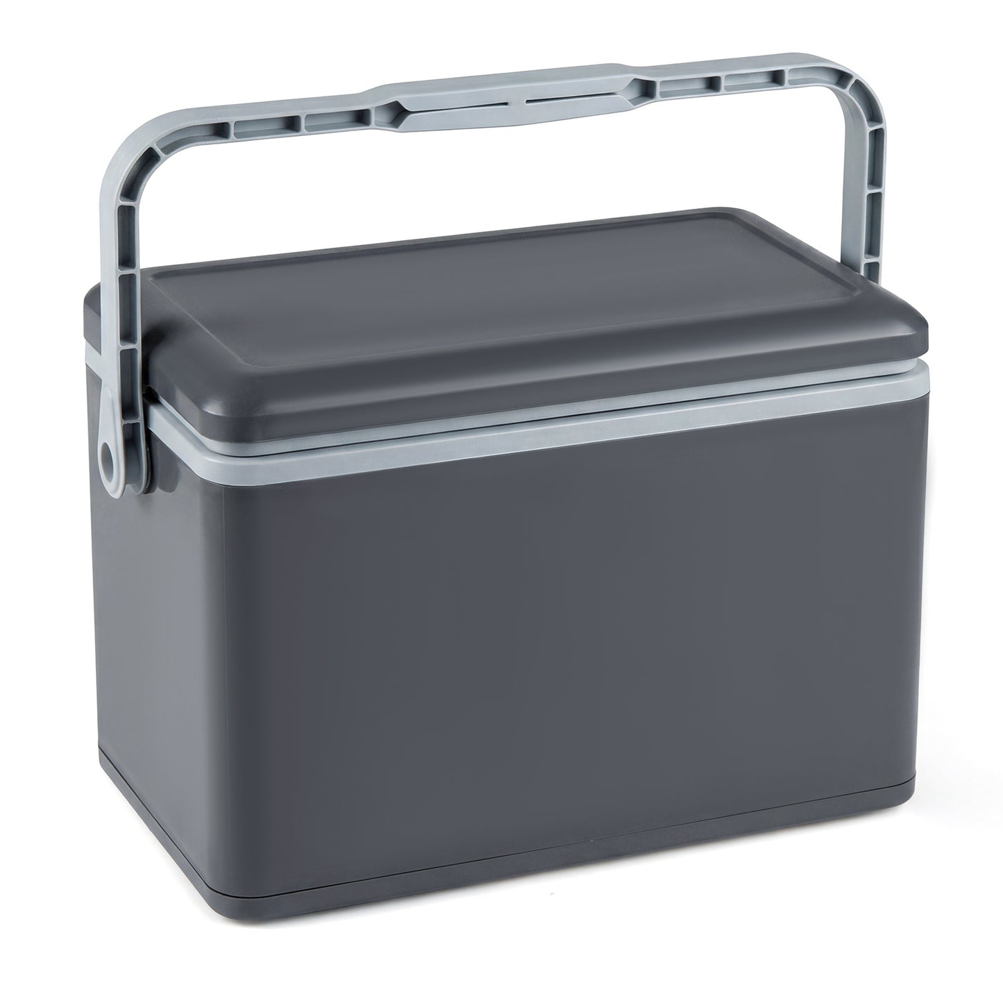 Portable Hard Cooler 12 L Injection Molded Insulated Ice Chest with Easy-Grip Handle-Grey