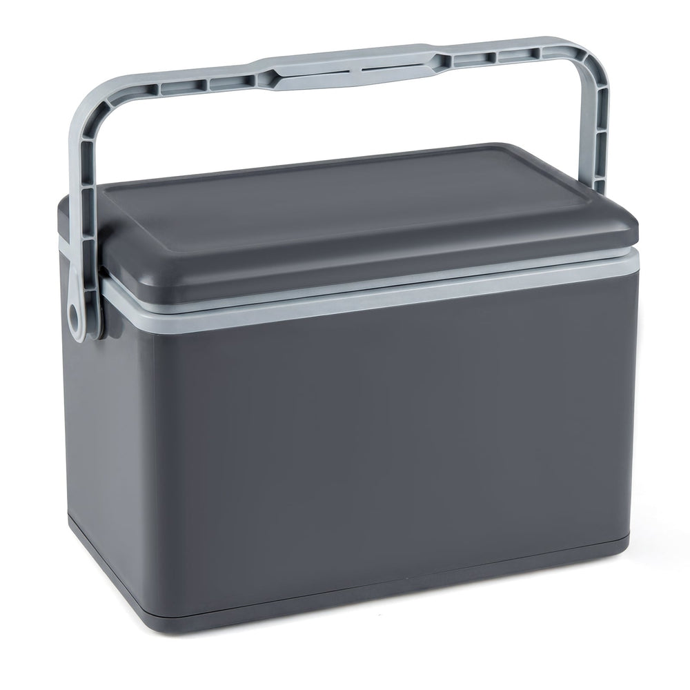 Portable Hard Cooler 12 L Injection Molded Insulated Ice Chest with Easy-Grip Handle-Grey