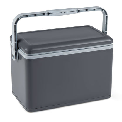 Portable Hard Cooler 12 L Injection Molded Insulated Ice Chest with Easy-Grip Handle-Grey