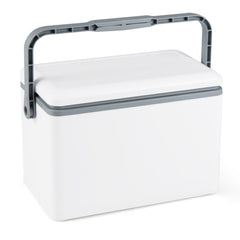 Portable Hard Cooler 12 L Injection Molded Insulated Ice Chest with Easy-Grip Handle-White