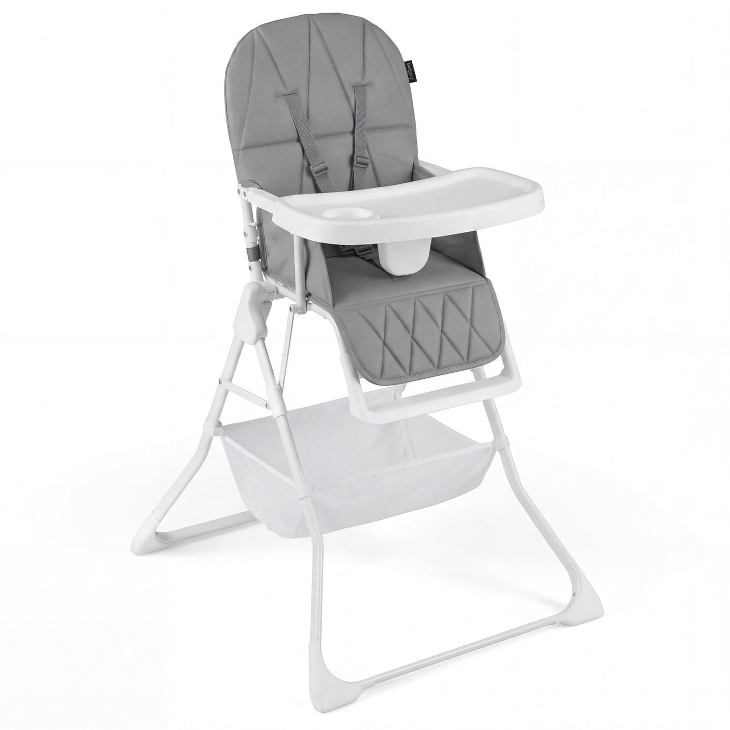 Portable High Chair with 3-Level Adjustable Tray and Footrest-Grey
