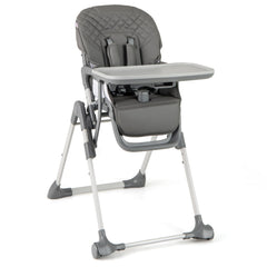 Portable Adjustable Highchair with Footrest and Detachable Tray for Babies-Grey
