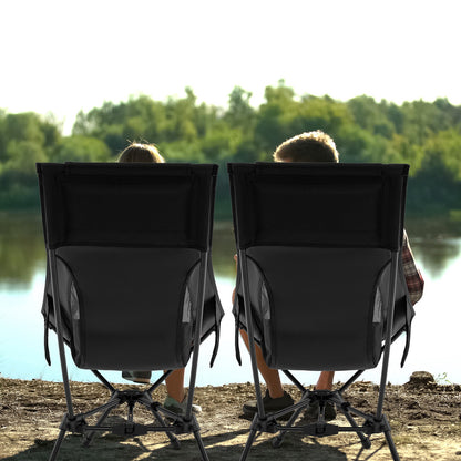 Portable Camping Chair High Back Ultra-Lightweight Foldable Backpacking Chair-Black