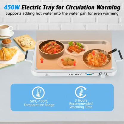 Portable Electric Buffet Server 2 in 1 Electric Warming Tray