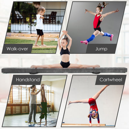 Portable Folding Gymnastic Beam with Carrying Handles-Grey