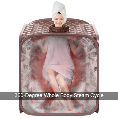 Portable Steam Sauna Spa Private Sauna Tent with Adjustable Temperature-Coffee
