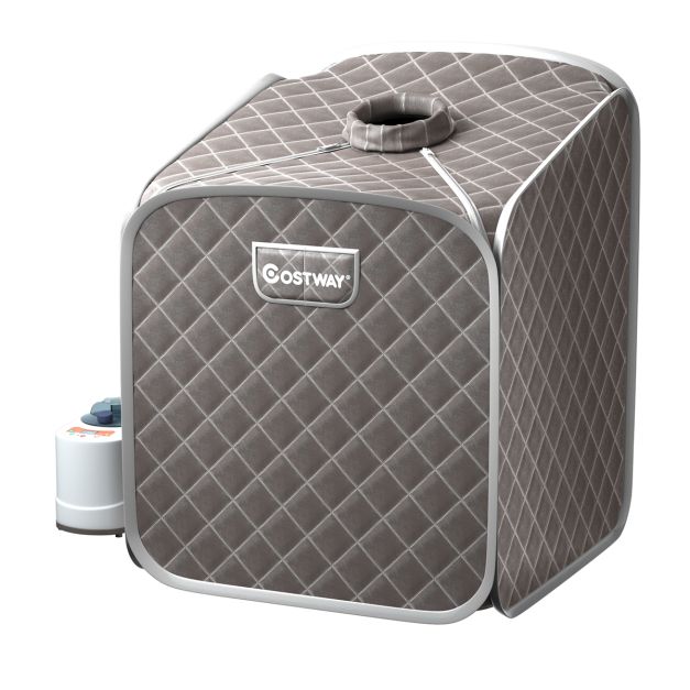 Portable Steam Sauna Spa Private Sauna Tent with Adjustable Temperature-Grey