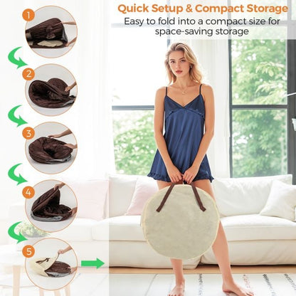 Portable Steam Sauna Tent with 1000W 3L Steam Generator and Chair-Brown