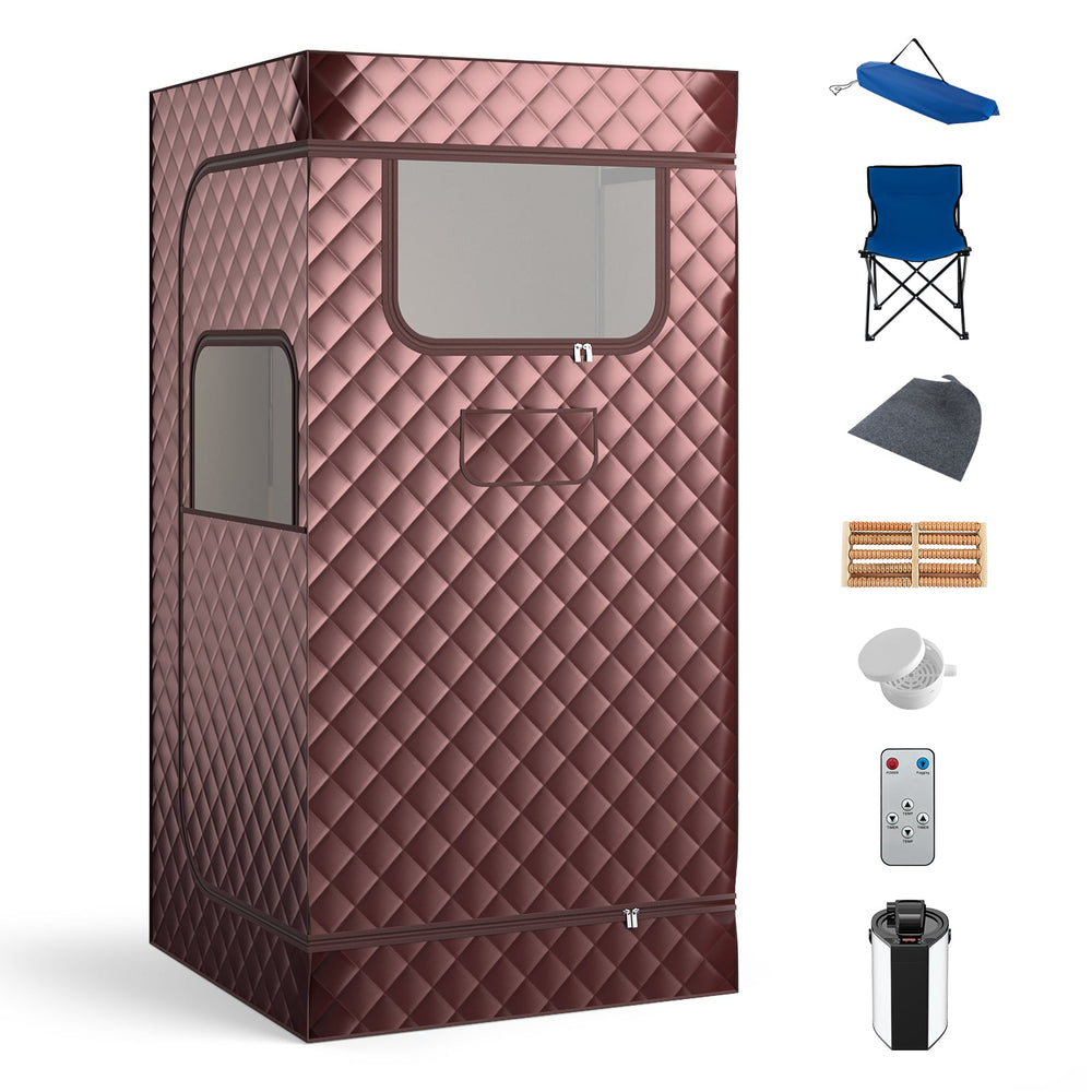Portable Steam Sauna for Home with 3L Steam Generator-Coffee