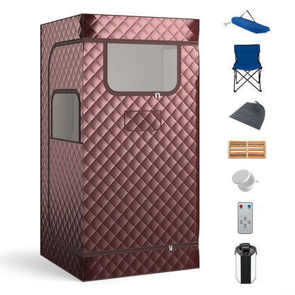 Portable Steam Sauna for Home with 3L Steam Generator-Coffee