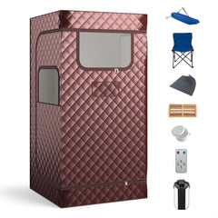 Portable Steam Sauna for Home with 3L Steam Generator-Coffee