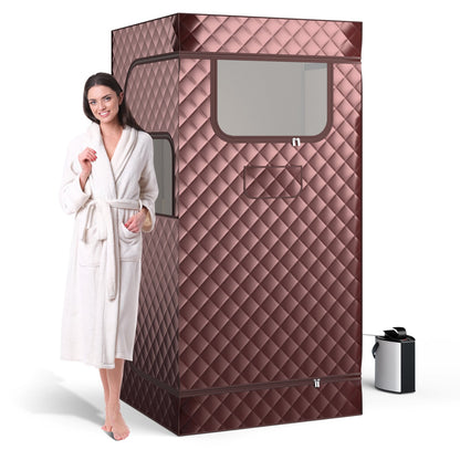Portable Steam Sauna for Home with 3L Steam Generator-Coffee