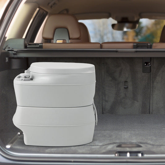 Portable Toilet with 20 L Detachable Waste Tank-Grey
