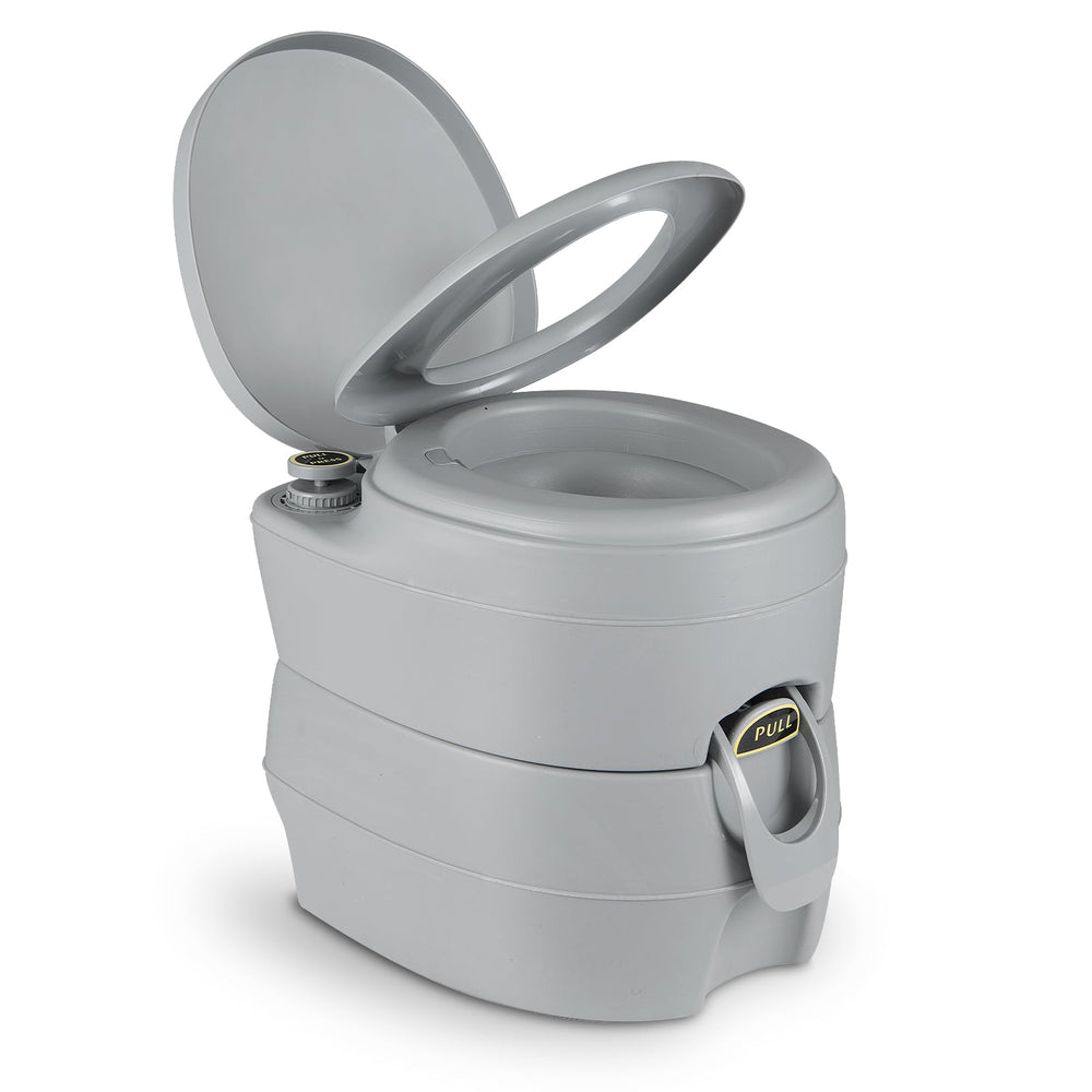 Portable Toilet with 20 L Detachable Waste Tank-Dark Grey