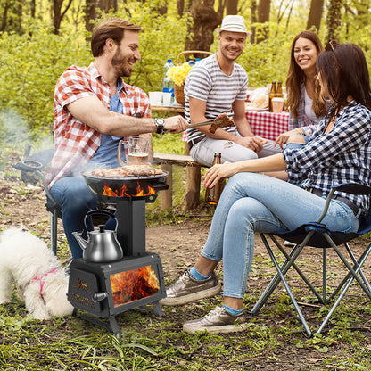 Portable Wood Burning Stove with 2 Cooking Positions